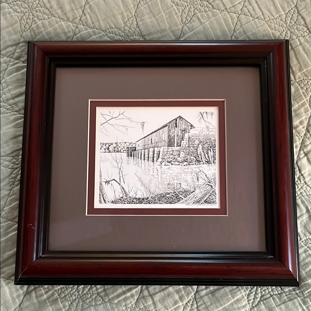 Framed drawing by Henry Wynn, Augusta GA 1970